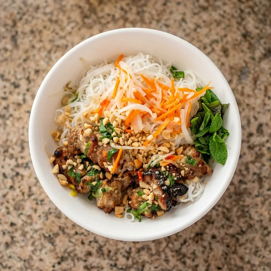 Bun Thit Nuong — Grilled Pork Vermicelli Bowl at Pho 78 Vietnamese Restaurant NE Calgary